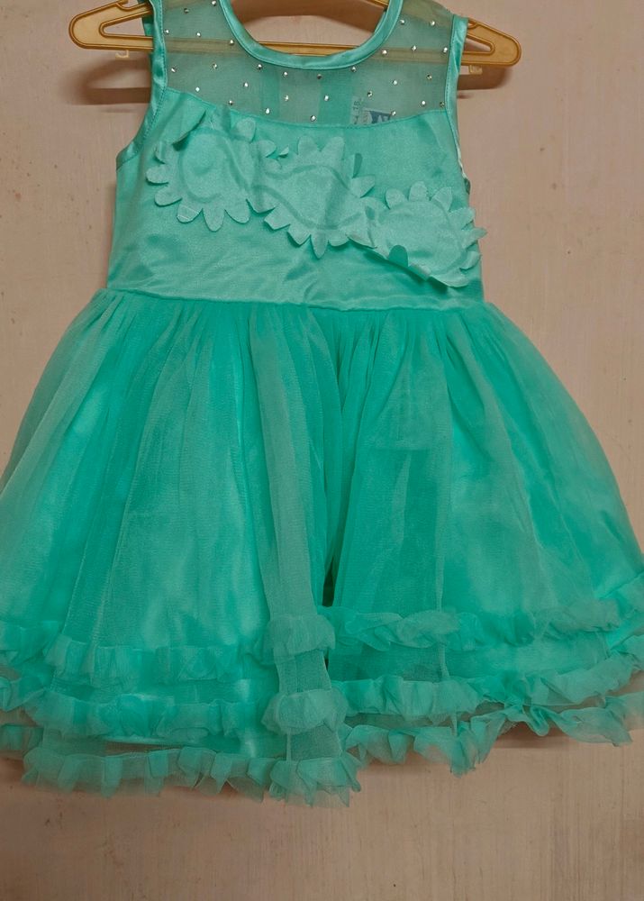 Cyan Net Gown