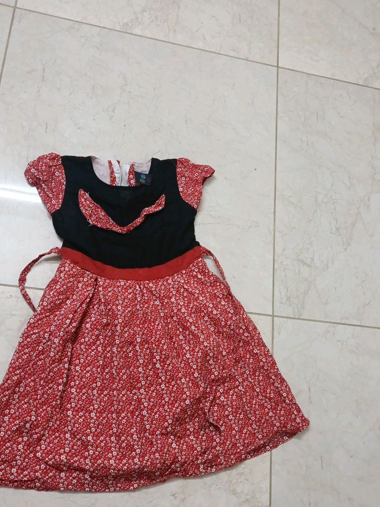 Red Frock Cute Cotton