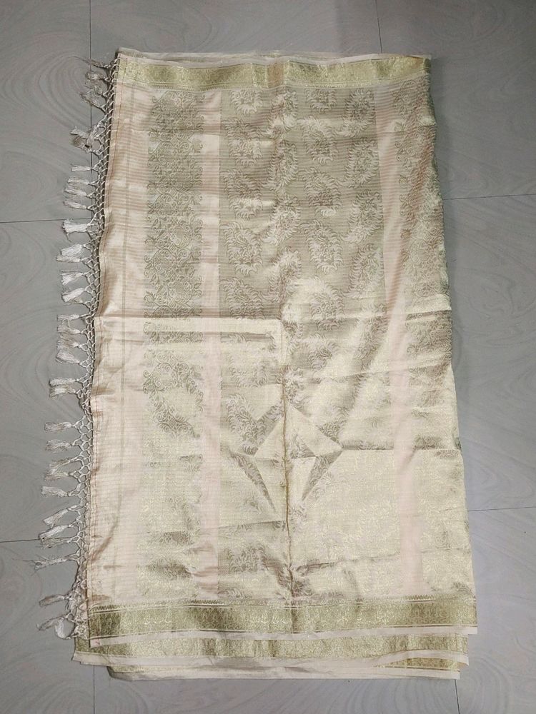 Wedding Cream Pattu Saree