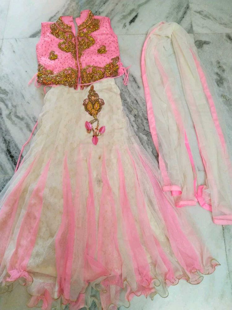 Girls pink Lehenga