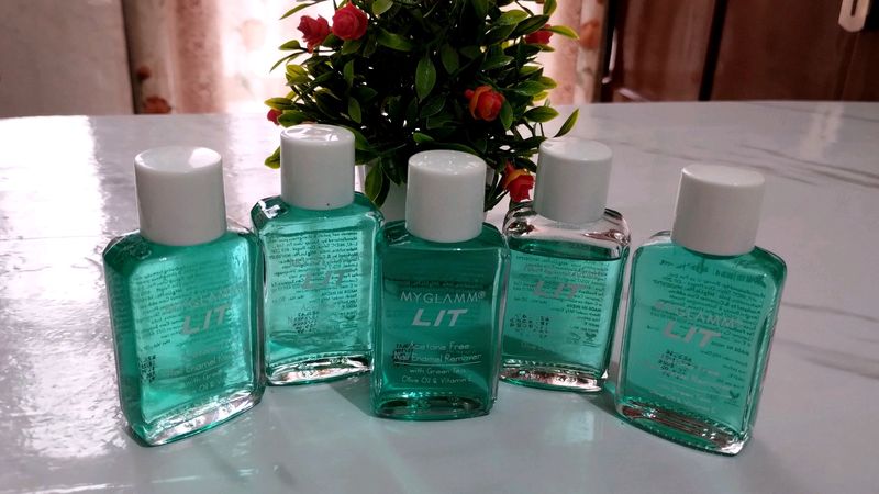 Combo Of 5 Myglamm LIT - Nail Enamel Remover 150ML