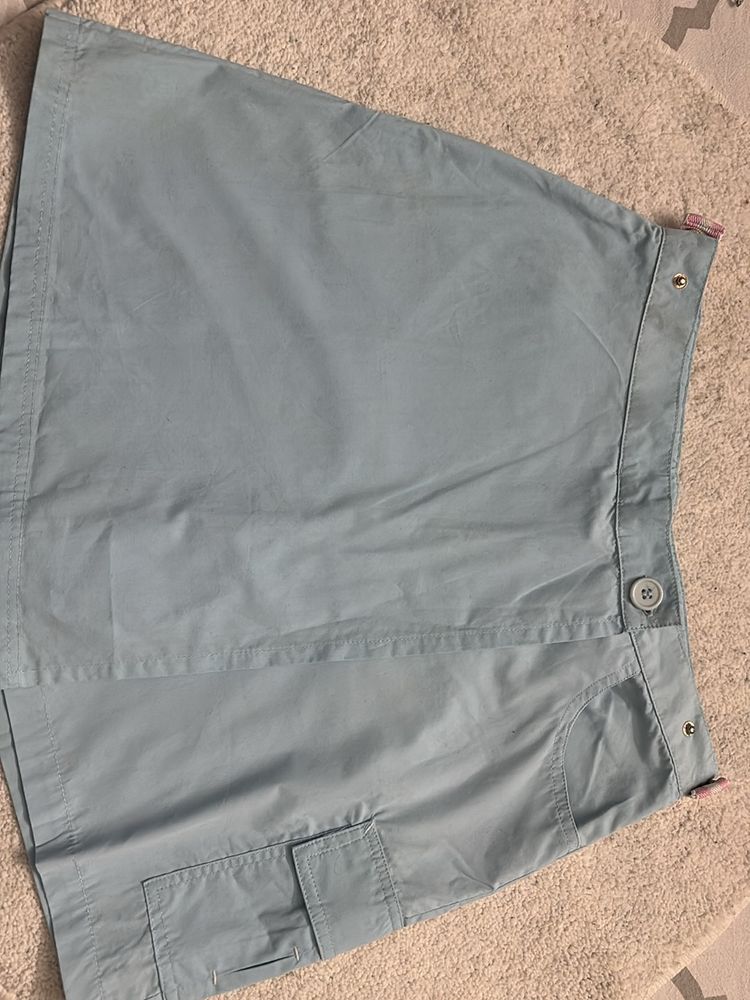 Light Blue Cargo Skorts