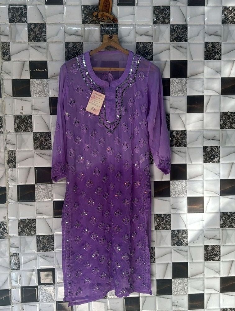 Mirror Work Chickekari Kurti Set