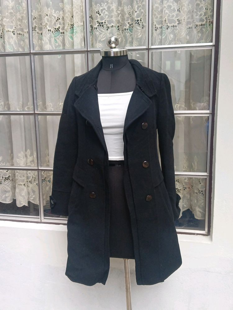 Black Woollen Overcoat