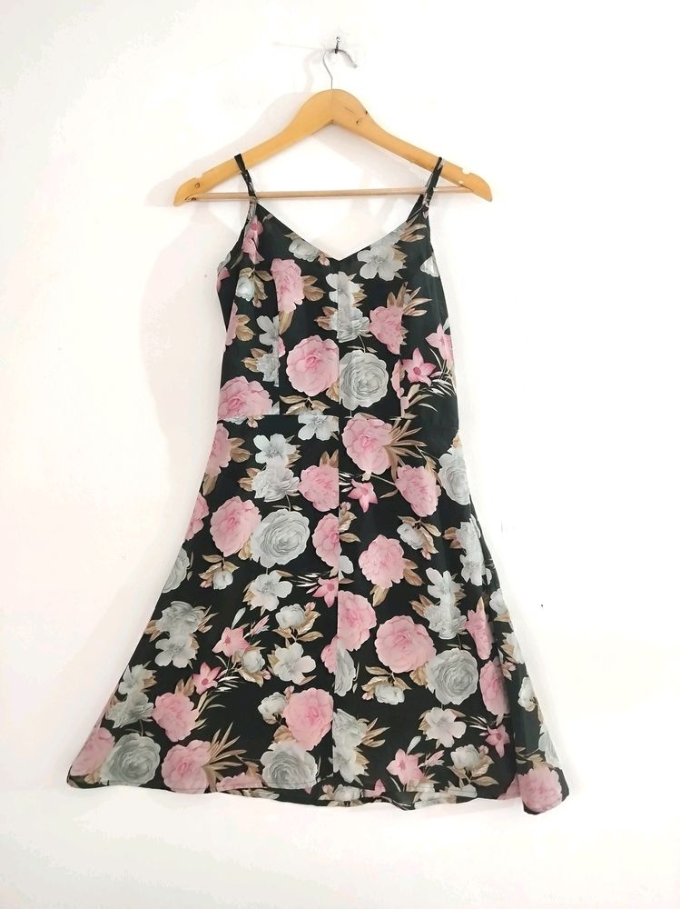 Black Floral Printed Dress ( Women)