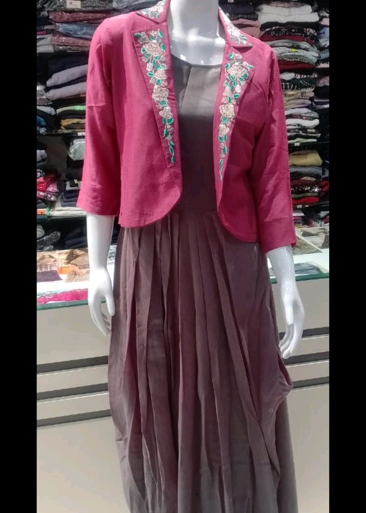 Ethnic Gown With Half Jacket