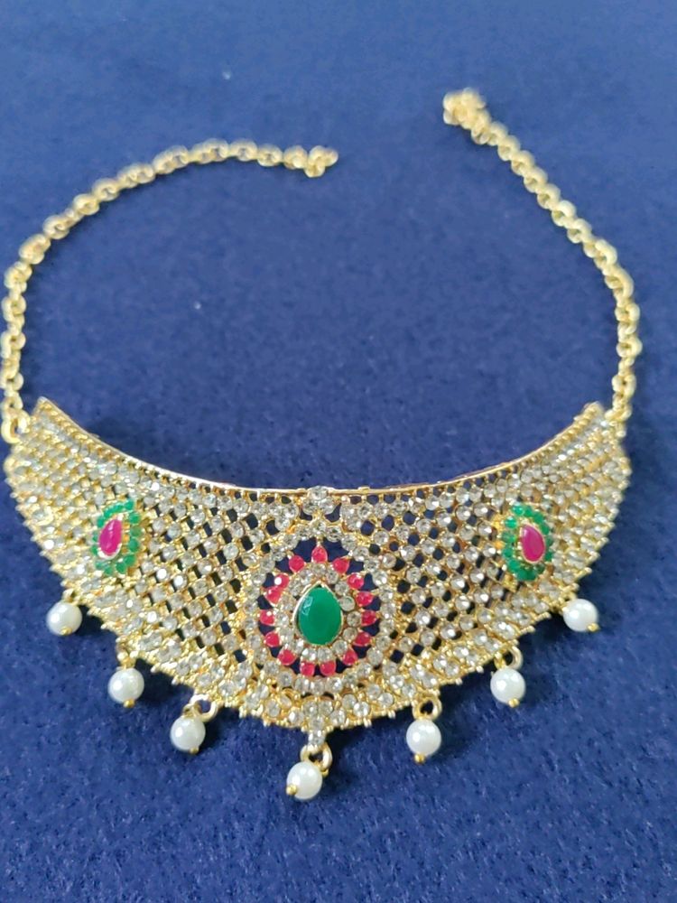 Beautiful CZ High Neck Choker Neckl