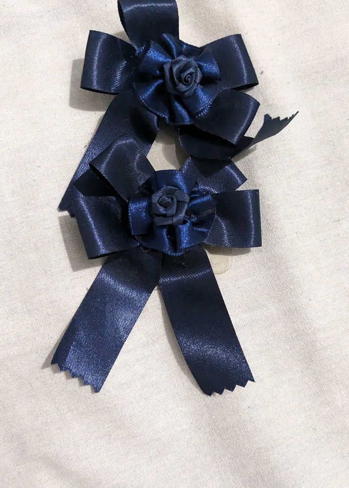 Dark Blue Bow Clips