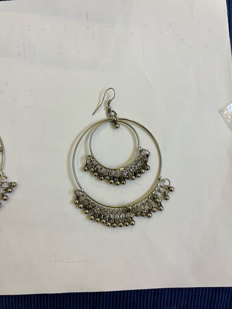 Silver hoop earrings