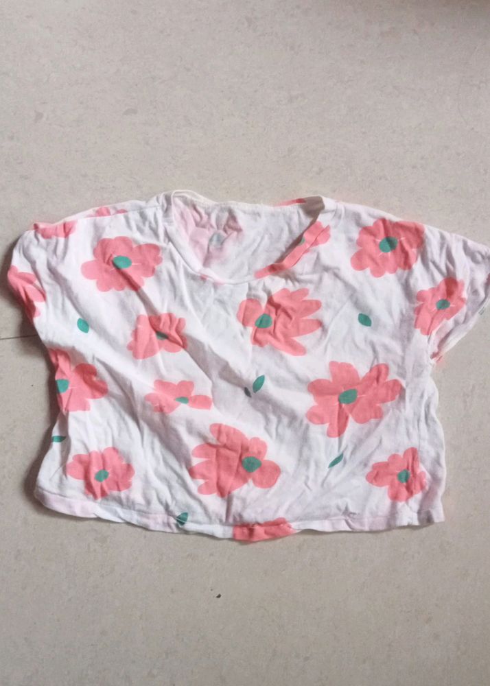 mini flower crop tee