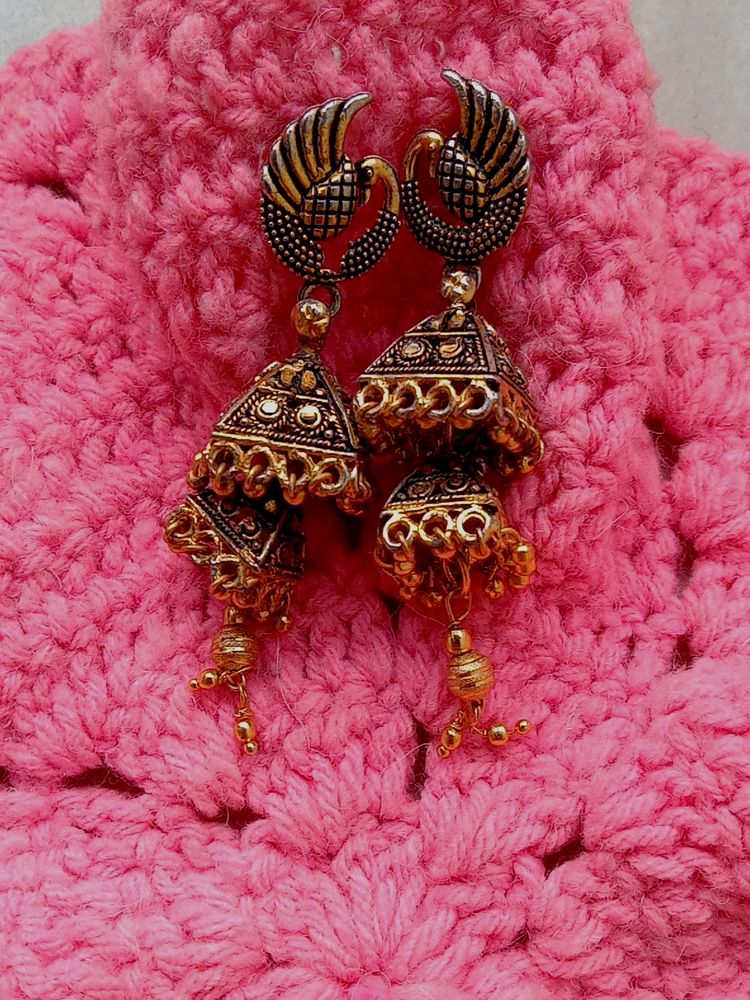 Big Gold Plated Jhumkas.