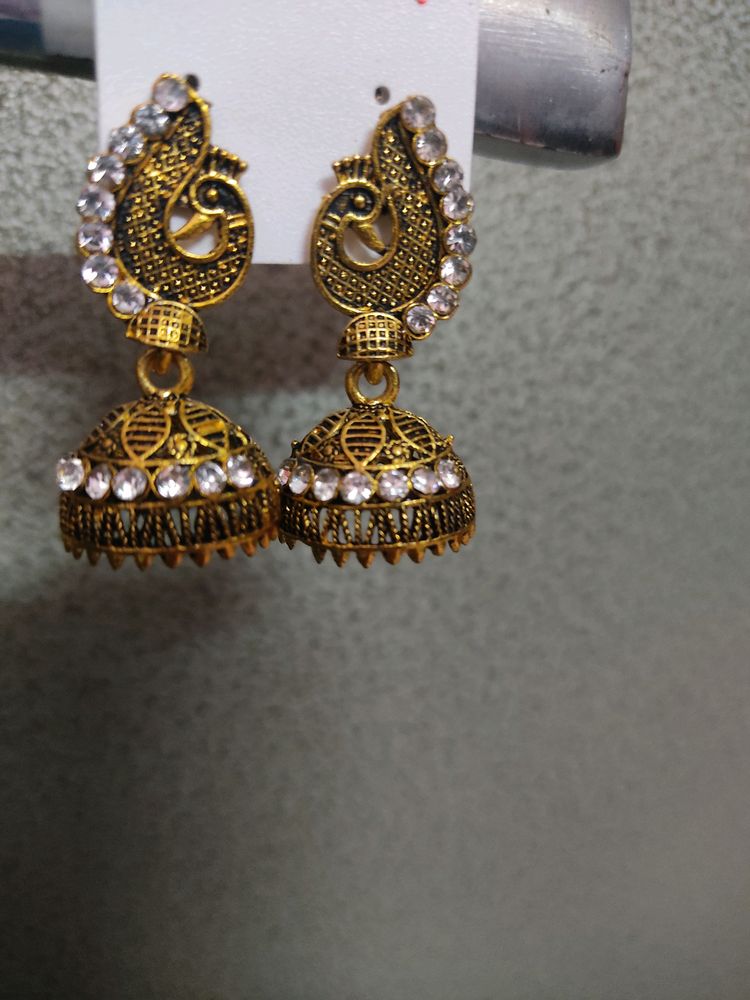 Jhumka Beautiful Golden  Earrings