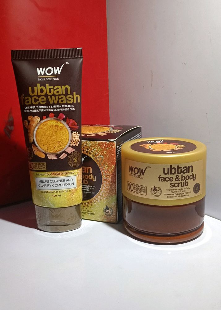 Combo Of Wow Ubtan Face Wash And Body Scrub