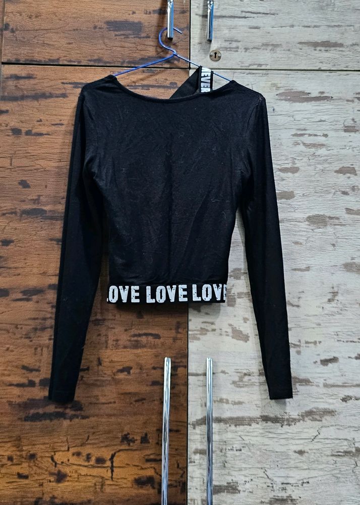 Black Shein Love Top