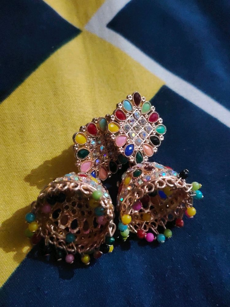 Multi Jhumka Earrings