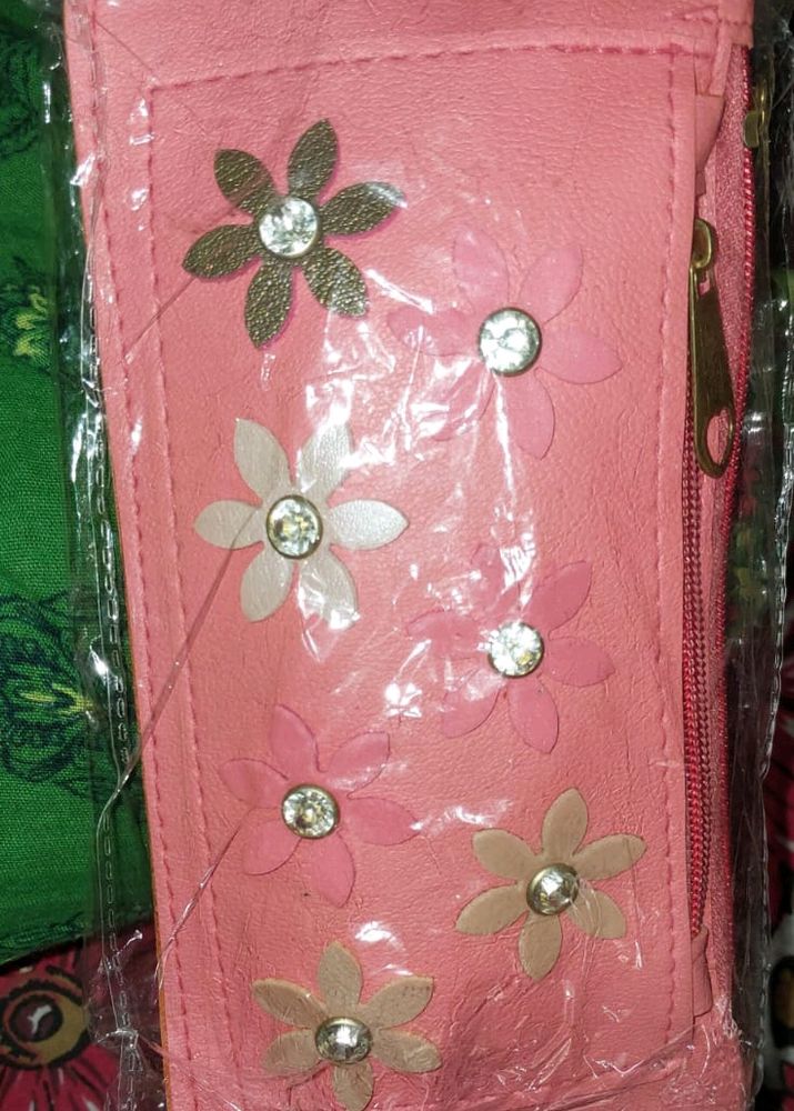 Peach Diamond Floral Wallet