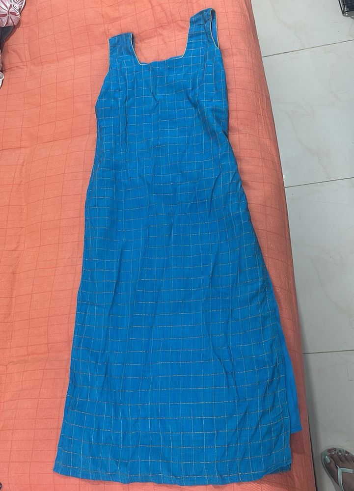 Blue Checked Kurta