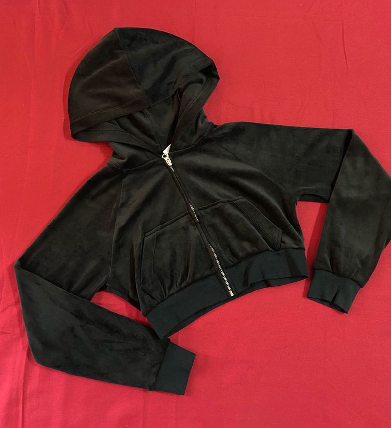 H&M Velour Zip Hoodie Jacket