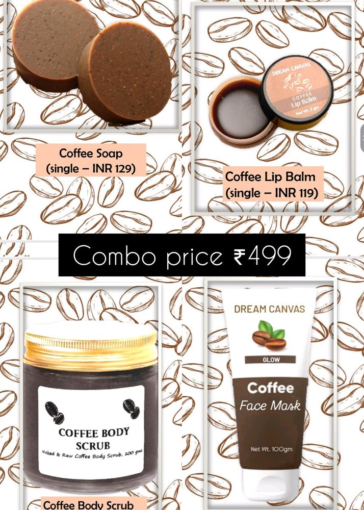 Coffee Skincare Combo Products.