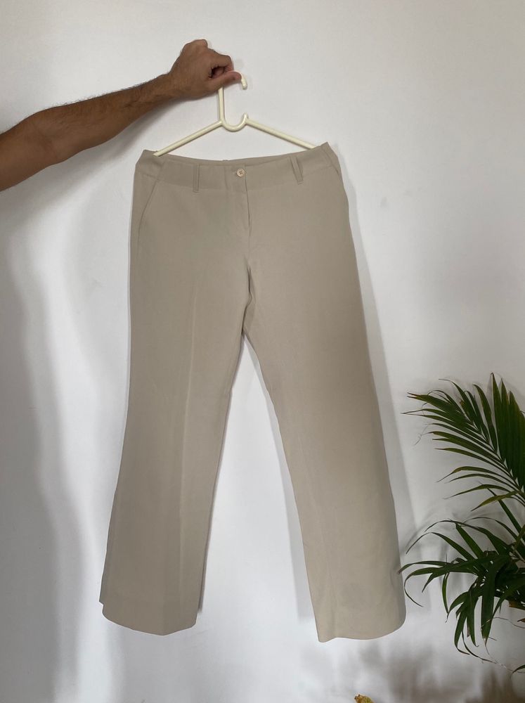 Beige Straight Trouser