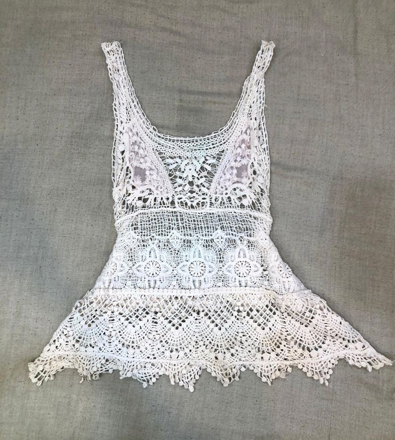 Vintage Bohemian Lightweight Crocheted Beach Tank