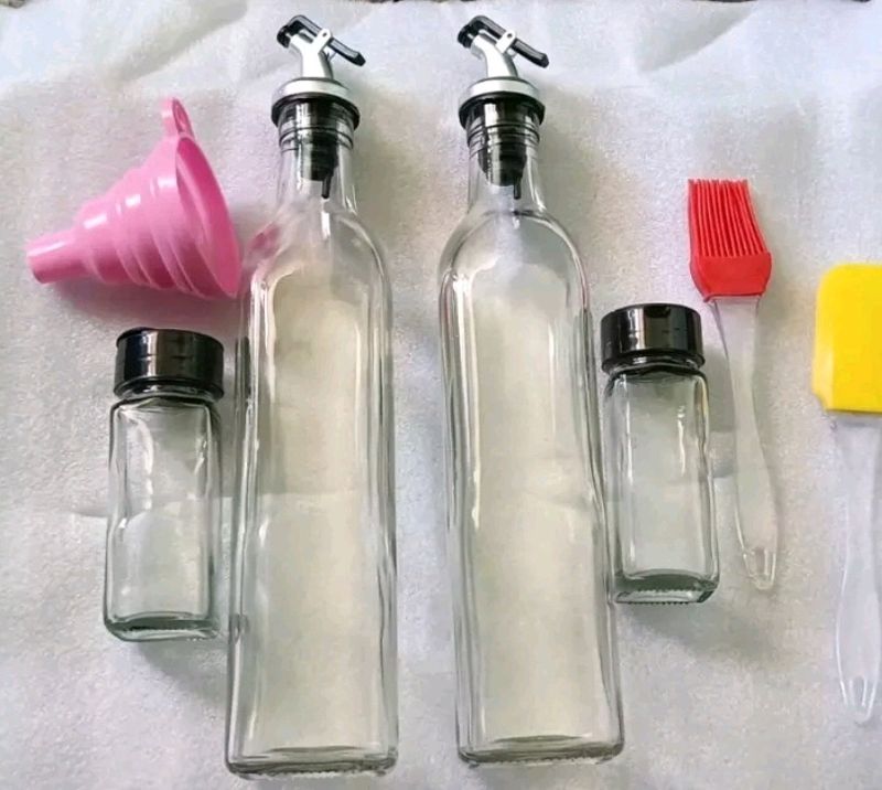 OIL BOTTLE,SPICE JAR,BRUSH, SPATULA, DISPENSER