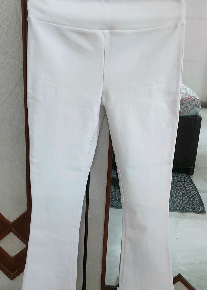 Rich Look White Trousers With Frill