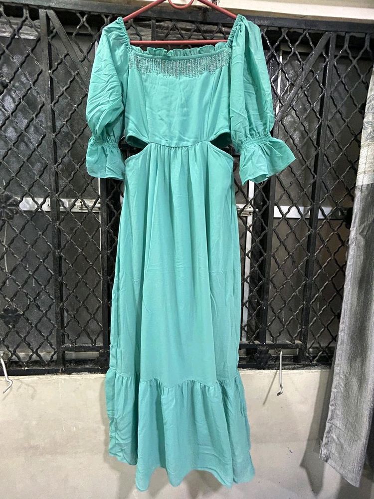 AND Teal A-line Dress