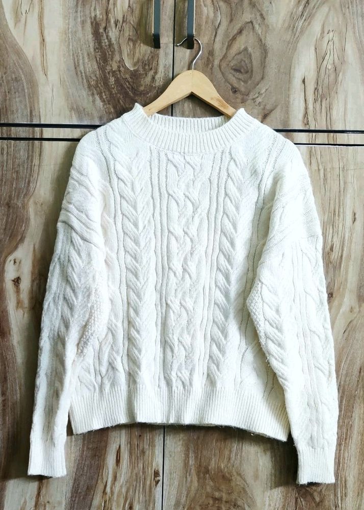 Designer Cream Colour Sweater Size-44