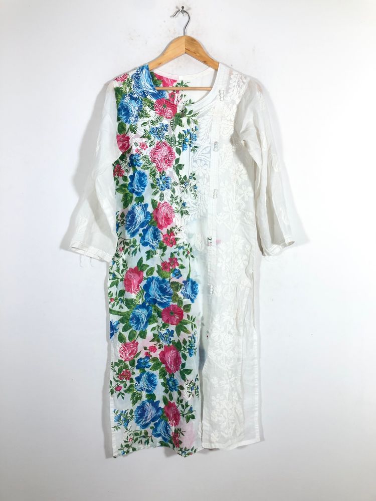 White Chikankari Original Kurti