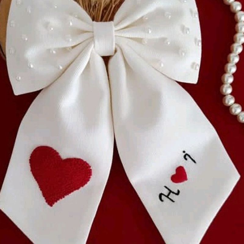 Hair Bow Clip With Letters