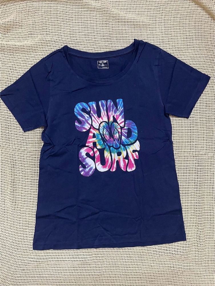 Navy Blue Rubber Print Tshirt