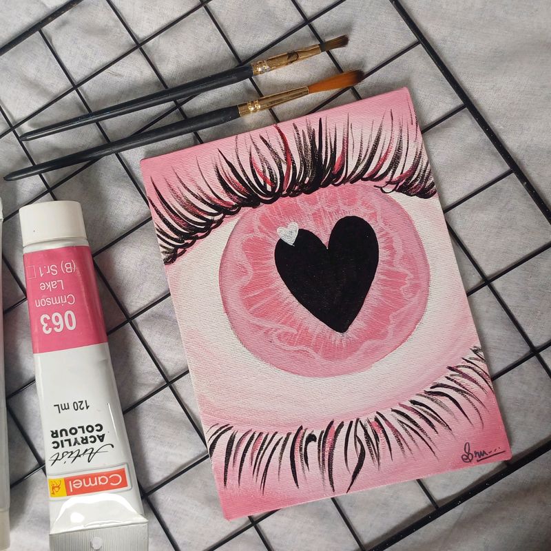 Aesthetic Pink Eye Painting 🎀💕