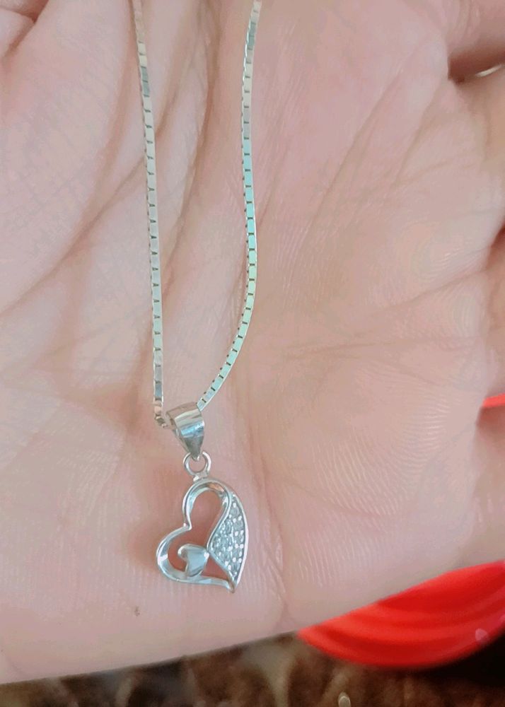 Silver Heart Pendent Beautiful Chain