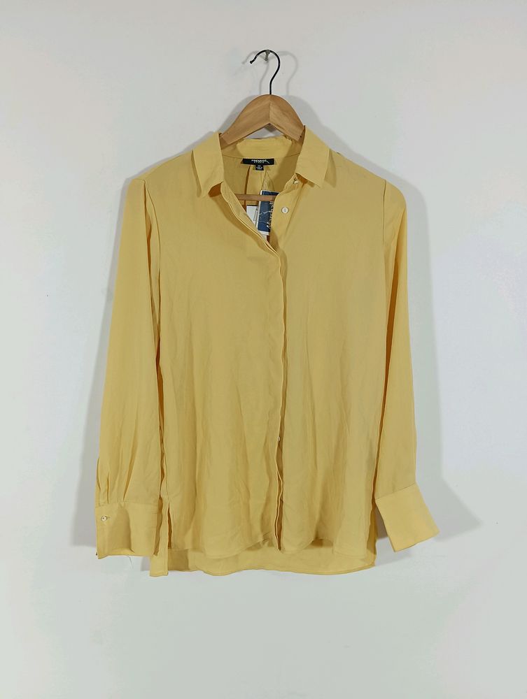 Yellow Plain Casual Top (Women)