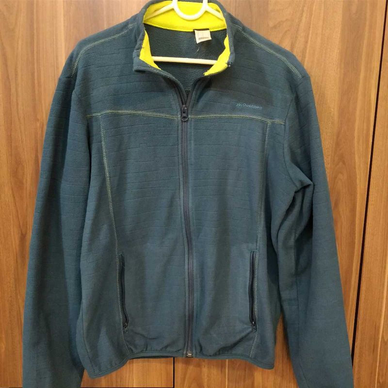 Green Fleece Jacket With Zipped Pockets