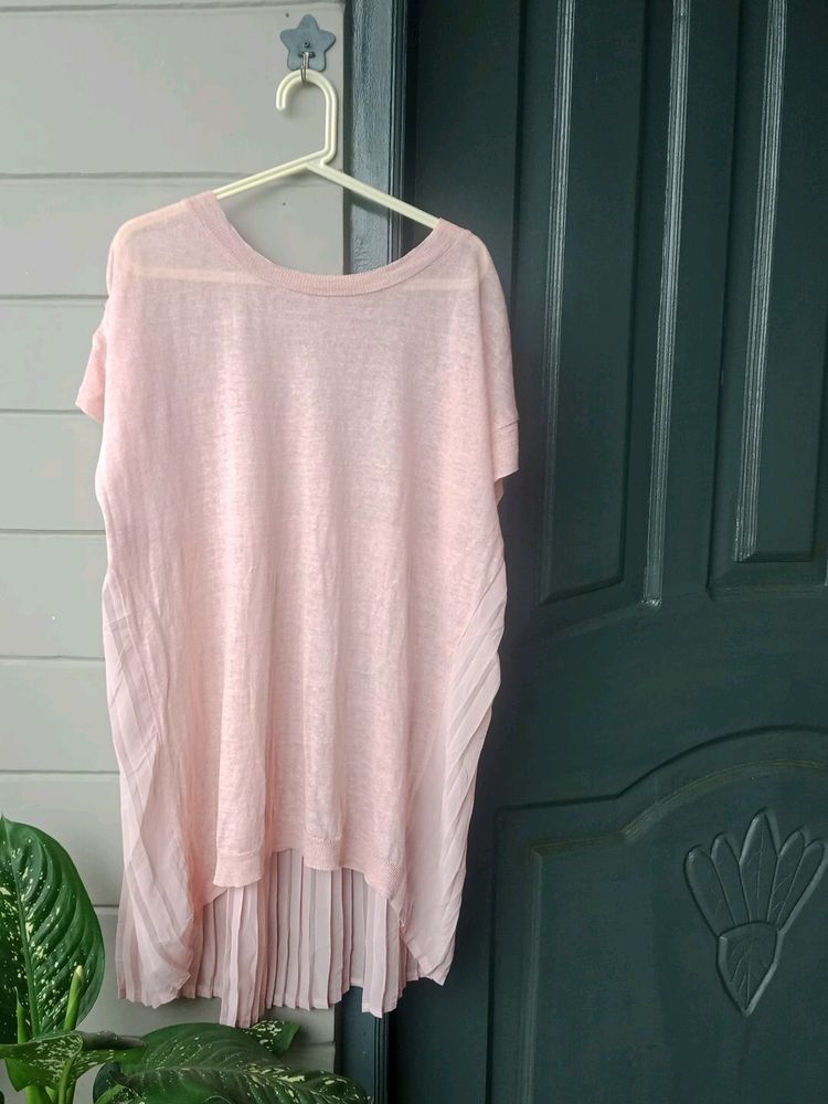 Peach Pleated Top