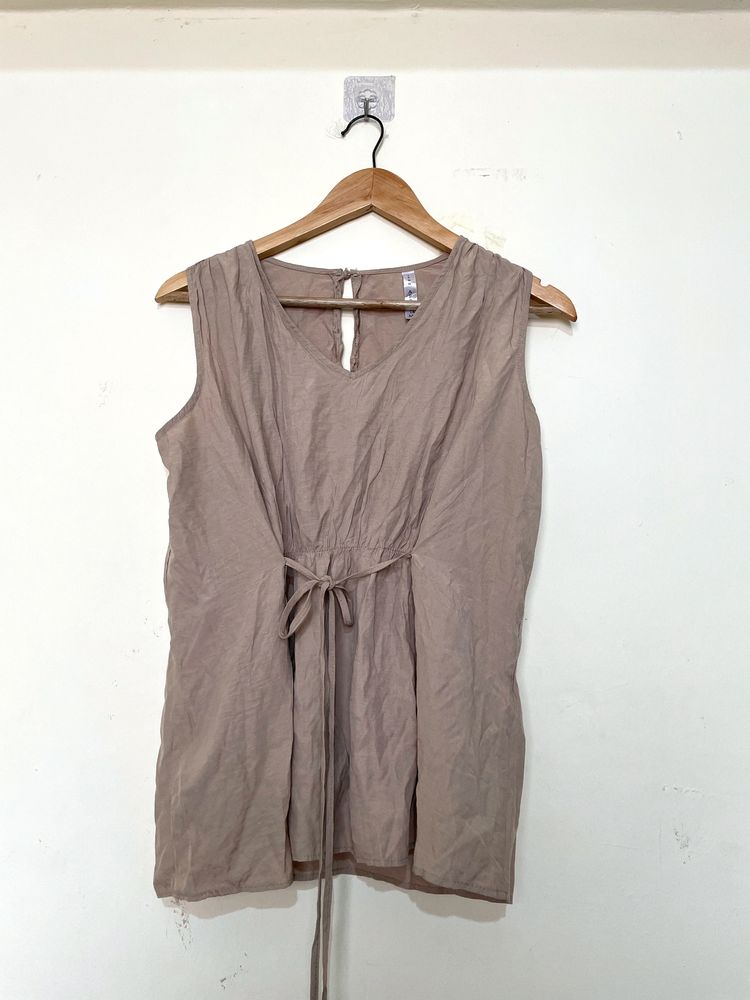 Sleeveless Khakhi Top By Icon Apparel