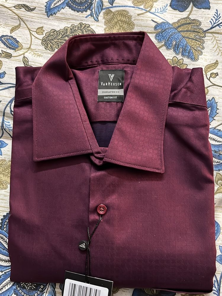 Van Heusen Brand New Maroon Full Sleeve Shirt