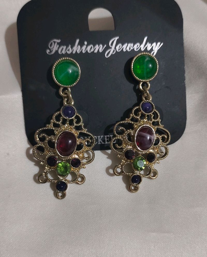Studded Drop Earing