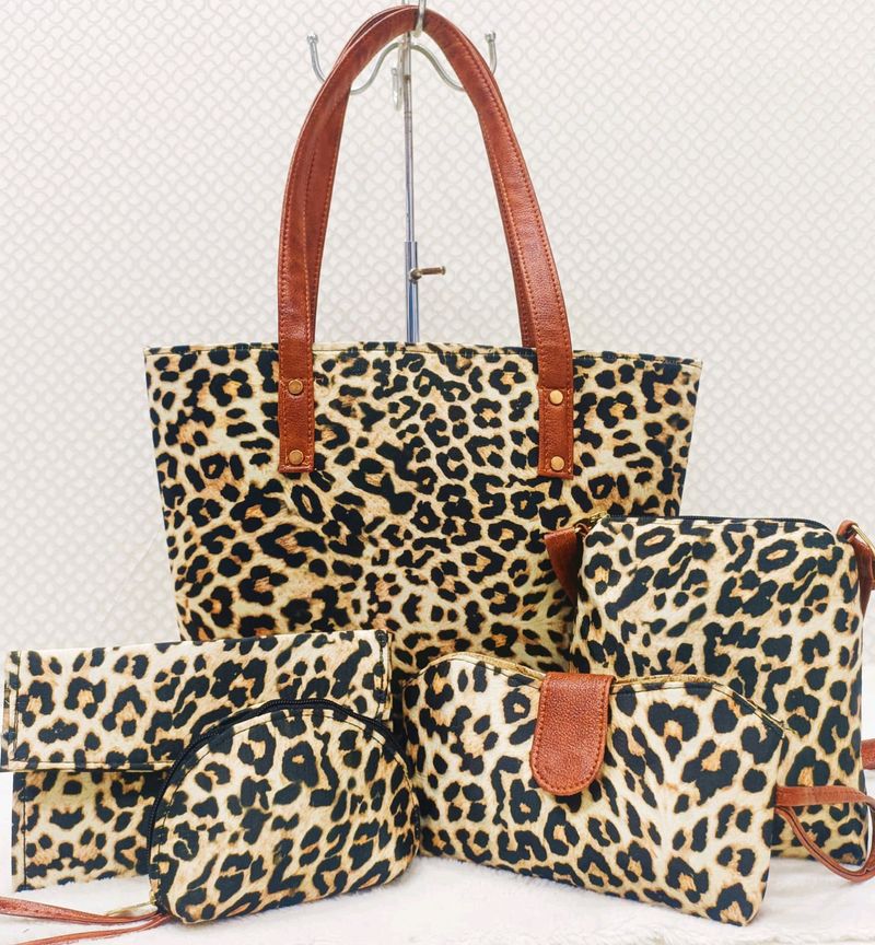 Animal Print Ikkat Bags