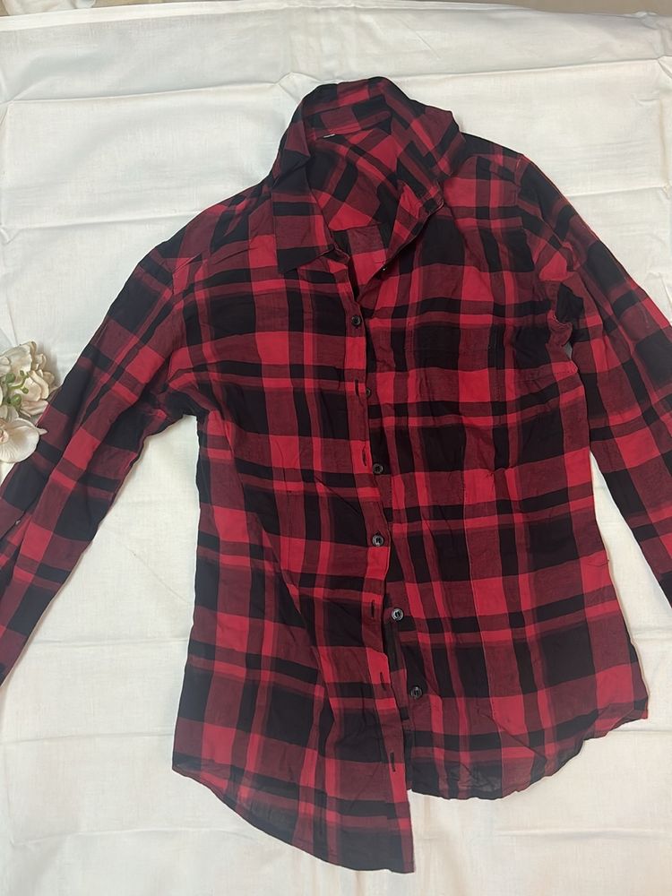 Checkered Red and Black Shirt