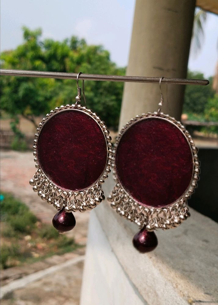 Maroon Earings