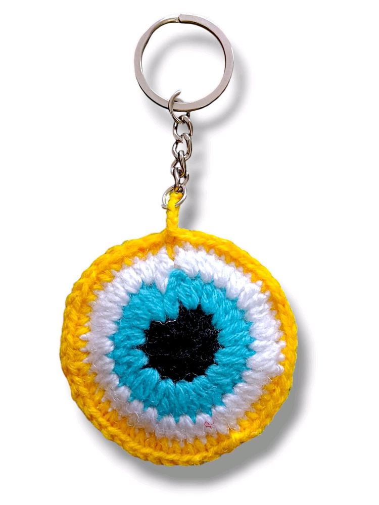 Evil Eye Handmade Crochet Keychain💛