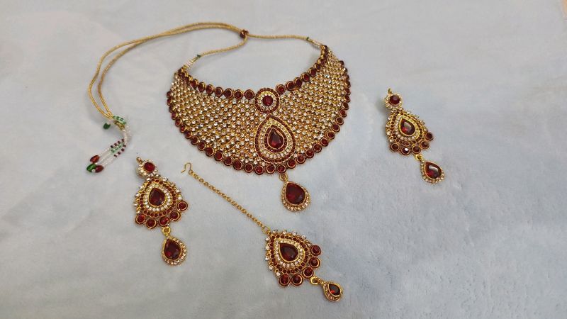 Bridal Jewel Set With Quality AD Stones