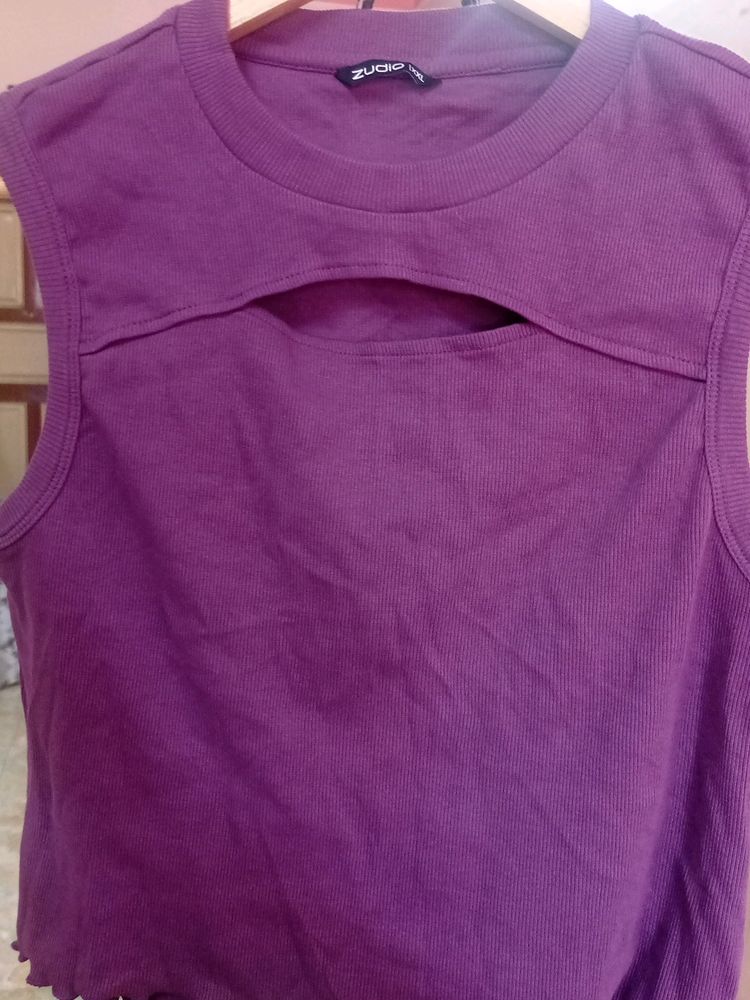 Beautiful Purple Colour Tank Top