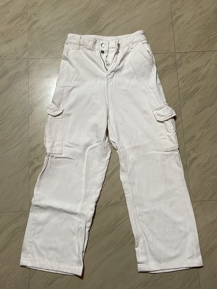 White Cargo Jeans