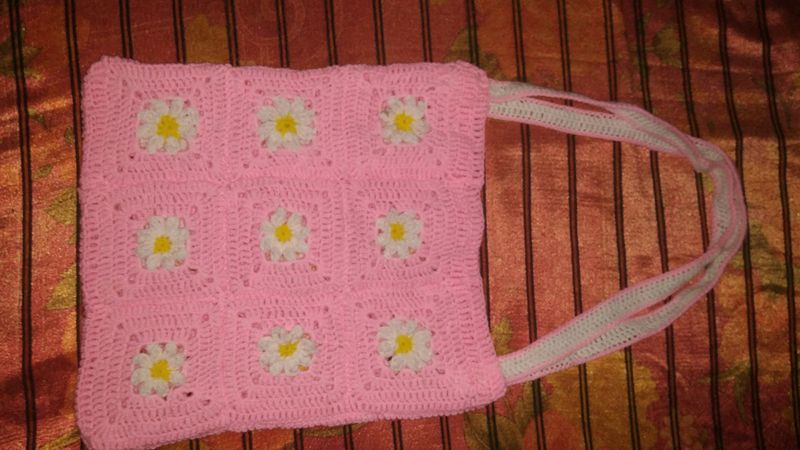 Crochet Daisy Tote bag