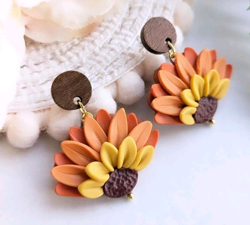 Clay Flower Earring No 12