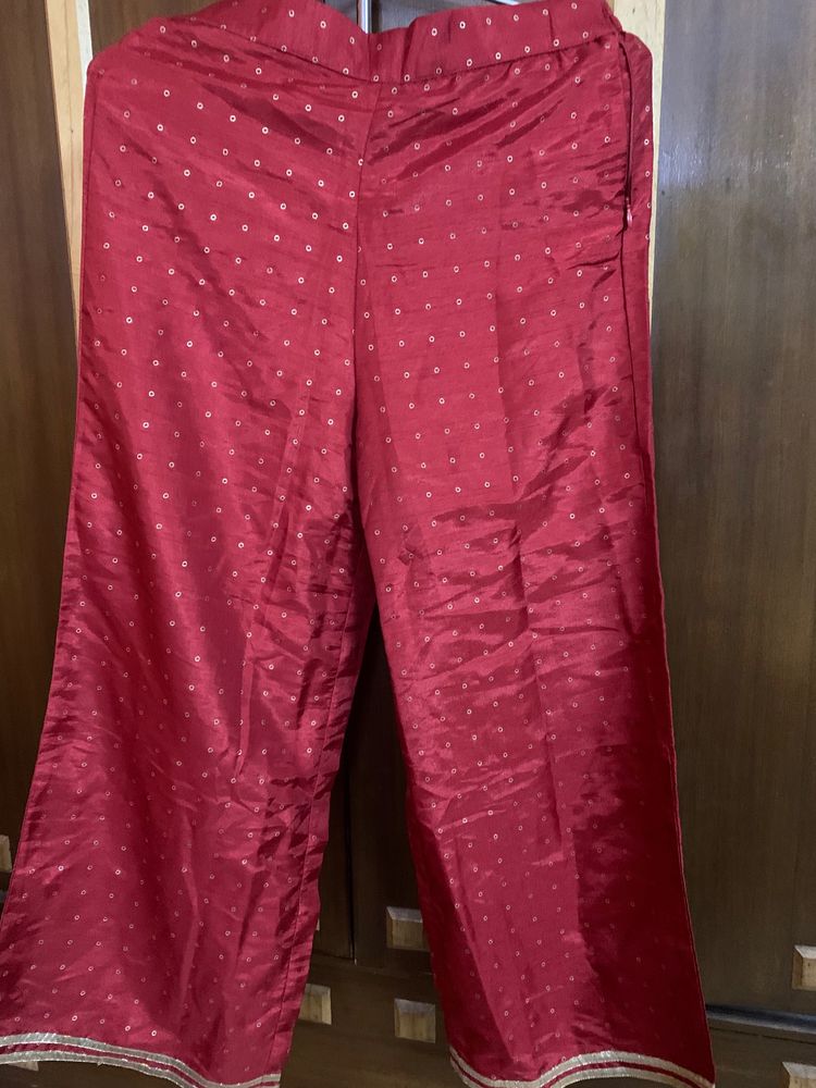 W Red Parallel  Pants